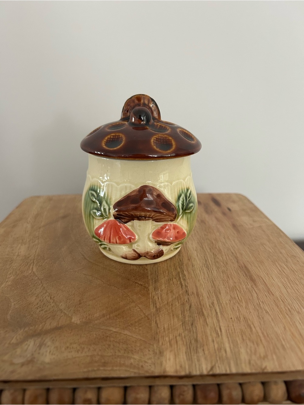 Vintage Empress by Haruta Mushroom Covered Sugar Jar Made in Japan 1970s